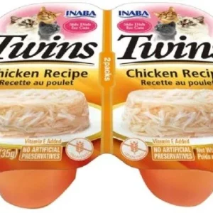 Inaba Twins Side Dish For Cats Chicken 1.23oz. 2 Pk (Case of 6)