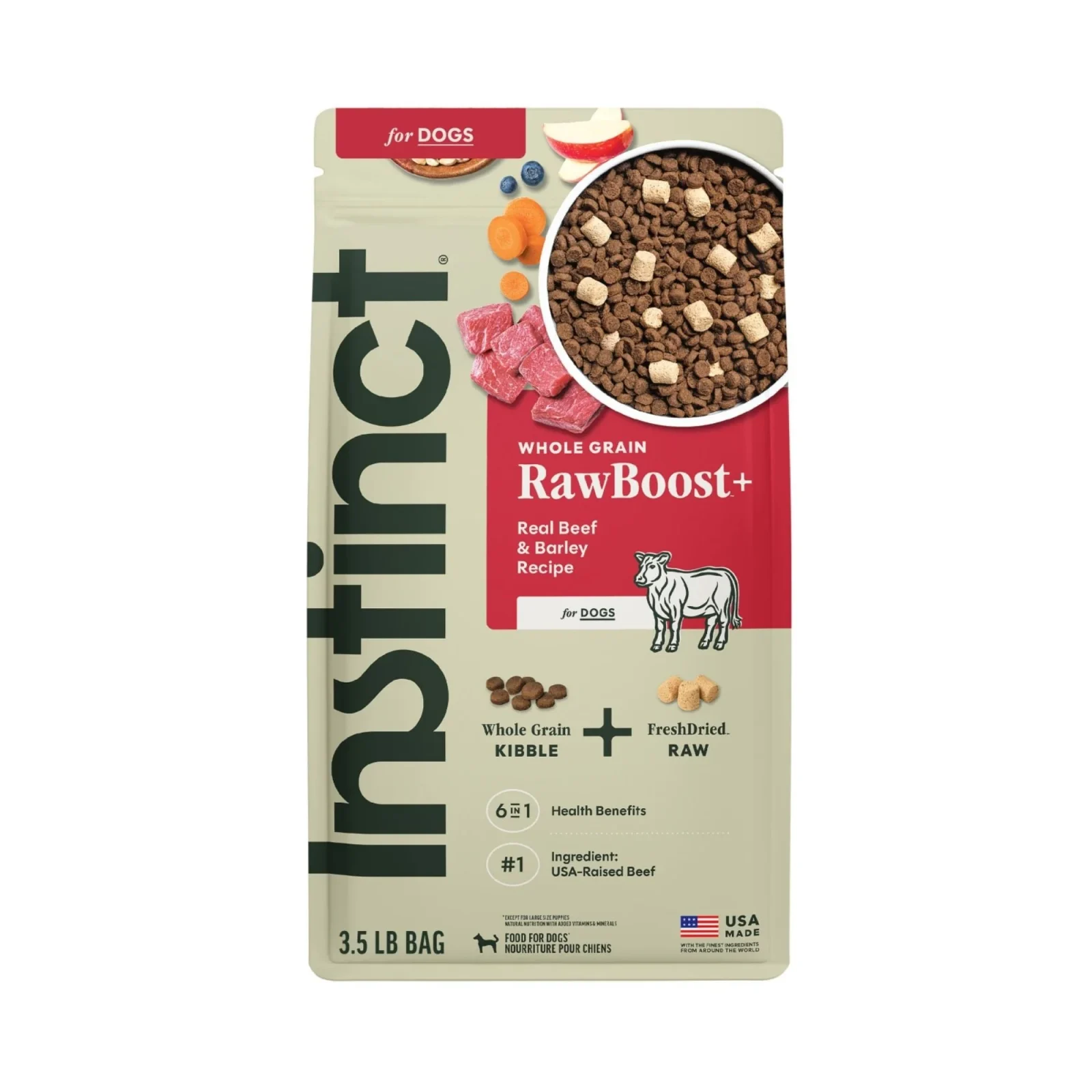 Instinct Raw Boost Whole-grain Beef & Barley 3.5Lb