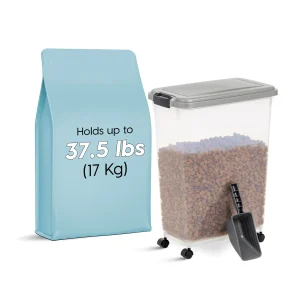 IRIS, 37.5 Lbs. Airtight Pet Food Container - Dog & Cat Food Storage Bin with Scoop