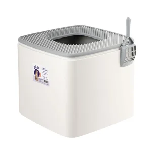 IRIS® Litter Genie Enclosed Top Entry Cat Litter Box W/ Anti-Tracking Grate Lid, Scoop Included