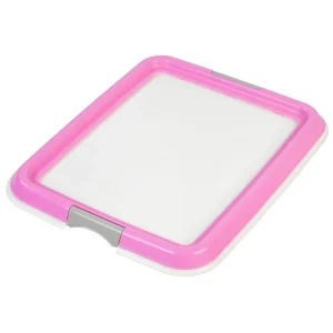 IRIS Puppy Pee Pad Holder W/ Secure Latches, Holds Pads 17" x 17" or Larger, Easy to Clean, Pink
