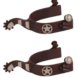 Jacks Spurs with Engraved German Silver Texas Rang