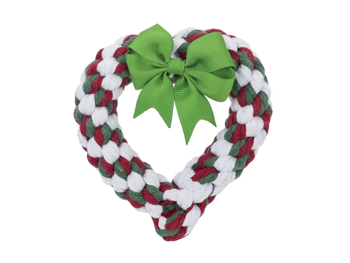 JAX & BONES | Holiday Heart Rope Toy