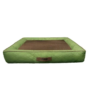 Jeep Quilted Bolster Dog Bed - Rugged Green, Large