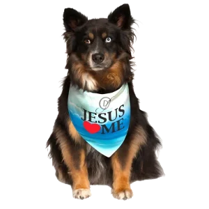 Jesus Loves Me Christian Dog Bandana by Dog Fashion Living