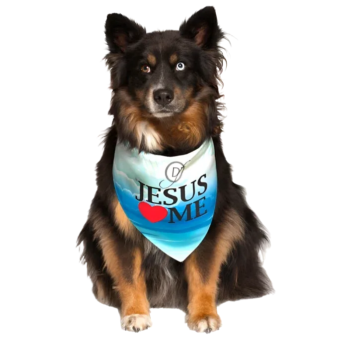 Jesus Loves Me Christian Dog Bandana by Dog Fashion Living