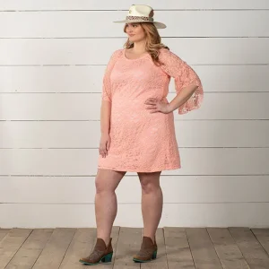 Jody Cowgirl Social Blush Lace Plus Dress