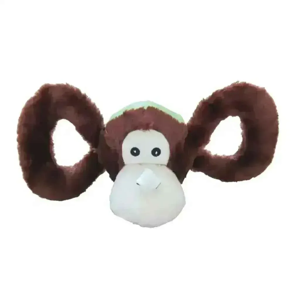 Jolly Pets Tug-a-Mal Monkey Toy - Interactive Tug and Squeak Fun for Dogs