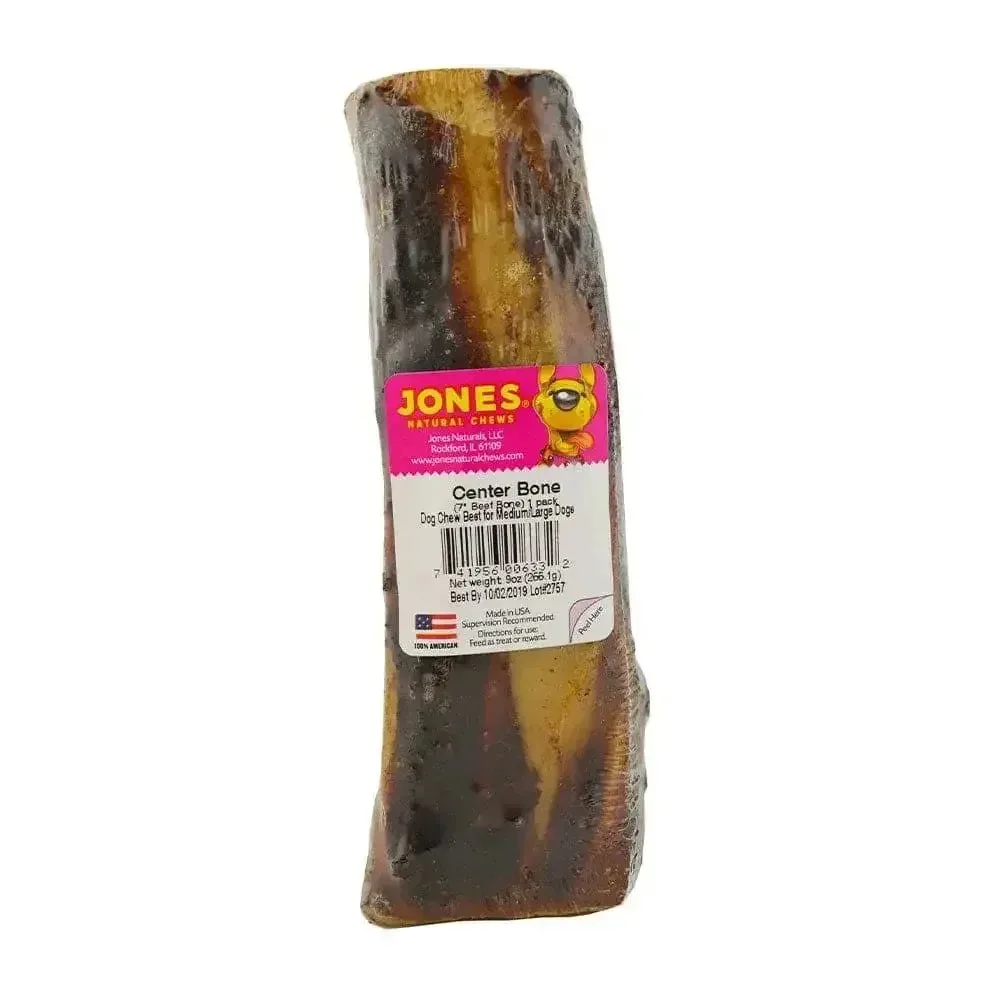 Jones Natural Chews Beef Center Bone 7" Dog Chews Singles