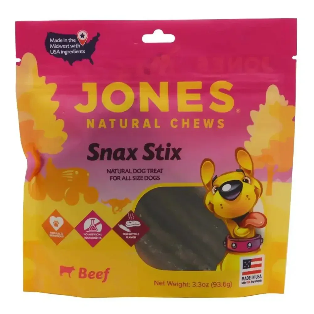 Jones Natural Chews Sausage Sticks Dog Treats for Happy Pups