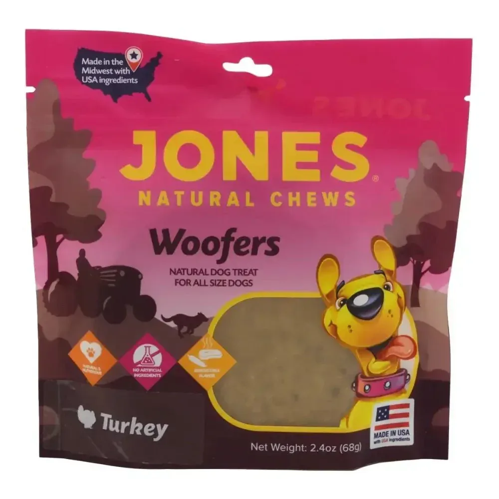 Jones Natural Chews Turkey Woofers for Dogs - 50 Count Pack