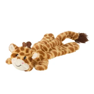 Joyhound Crazy Comfy Flattie Giraffe Crinkle Squeaky Plush Dog Toy