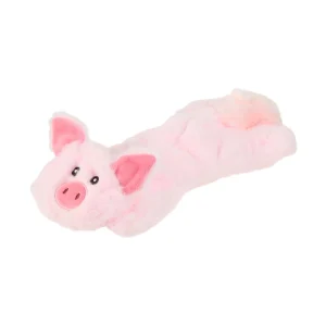 Joyhound Crazy Comfy Flattie Pig Crinkle Squeaky Plush Dog Toy