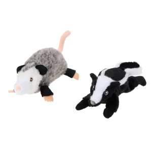 Joyhound Realistic Plush Possum & Skunk Squeaky Plush Dog Toy 2 Pack