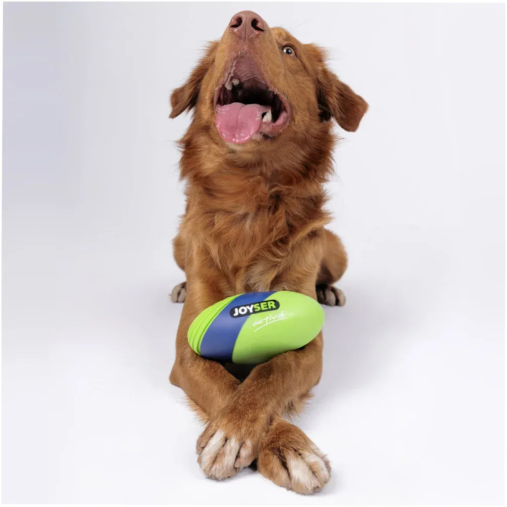Joyser Active TPU Rugby Ball for Dogs (Blue/Orange) - Image 2