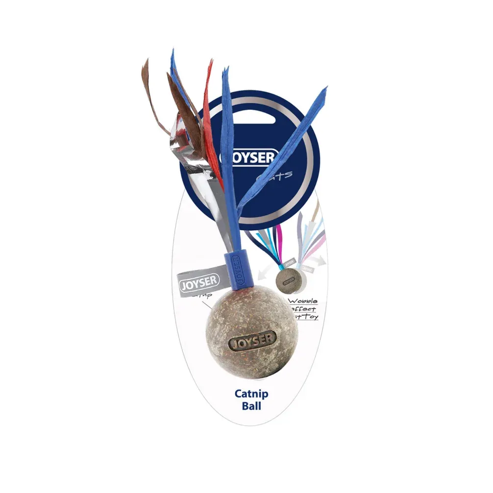 Joyser Cat Catnip Ball with Ribbons for Cats (Blue/Pink)