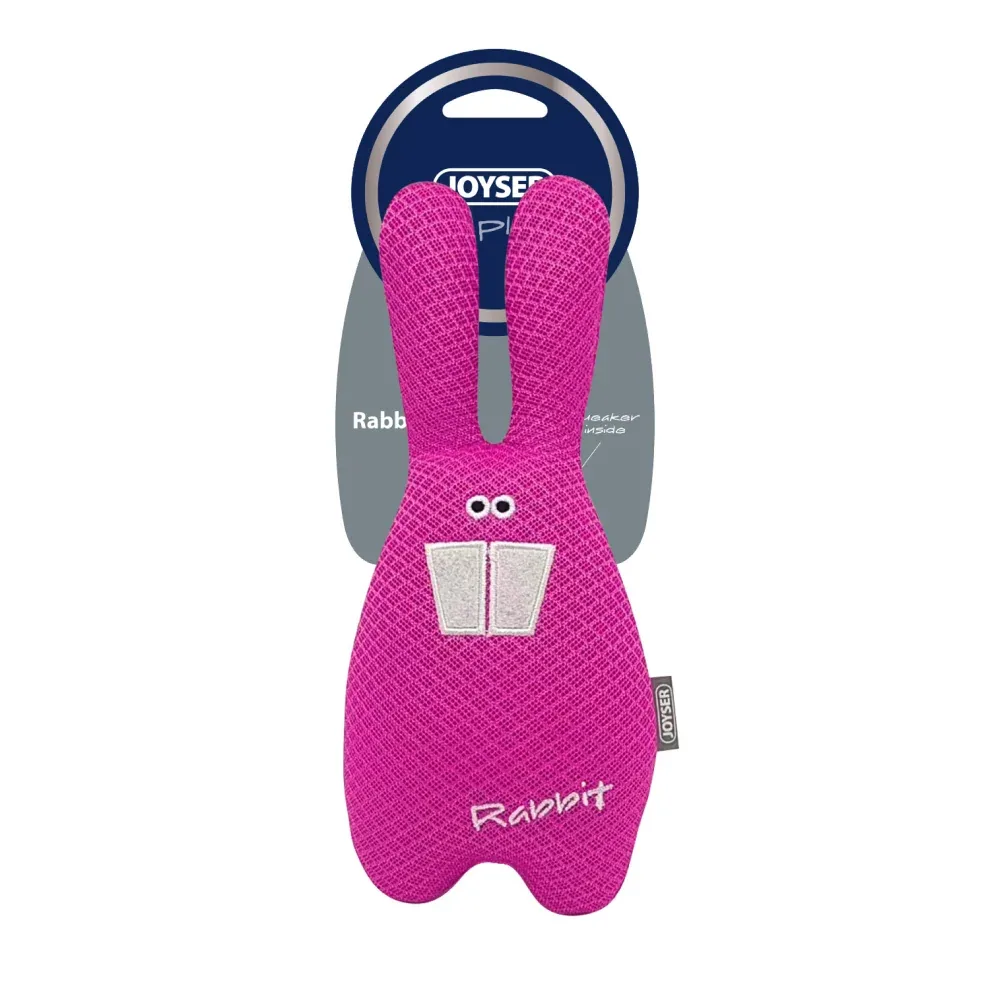 Joyser Plush Rabbit with Squeaker for Dogs (Pink) - Image 2