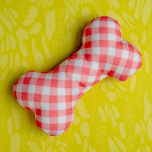 Just Peachy Squeaky Dog Bone Toy (Made in the USA) <>
