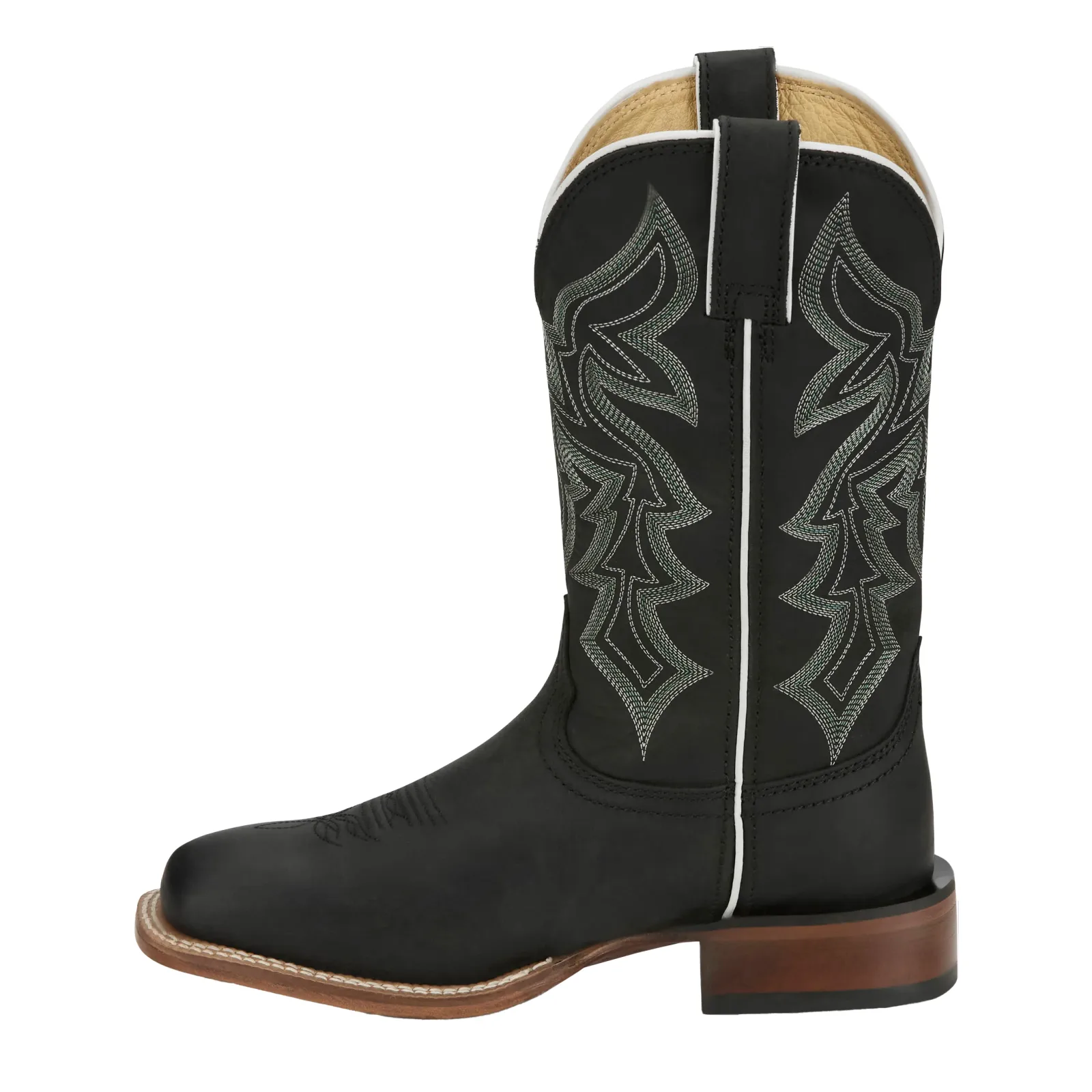 Justin Boot Company Womens Black Cowhide Vamp 11In Black Cowhide Top Cowgirl Boot - Image 2