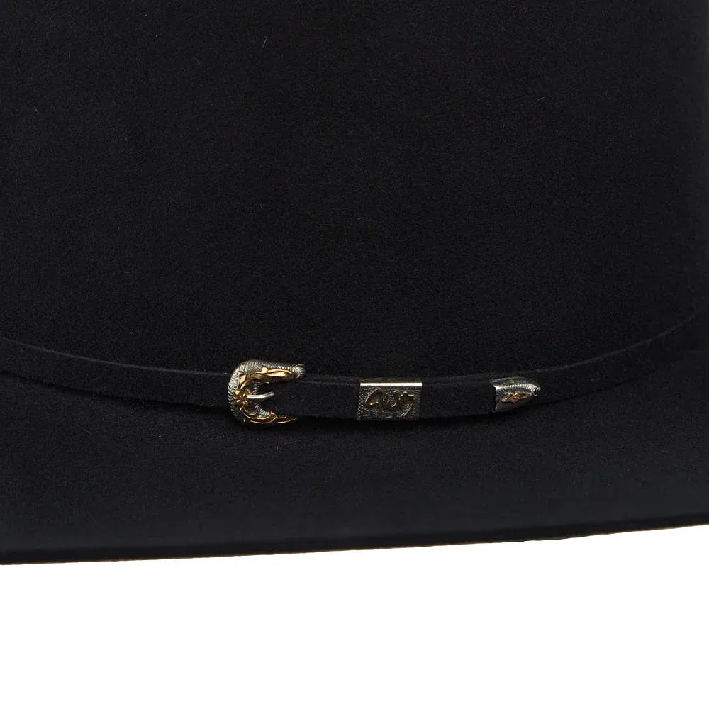 Jw Brooks Custom Hats 100X Black 8.25OZ 5in Brim Felt Cowboy Hat - Image 2