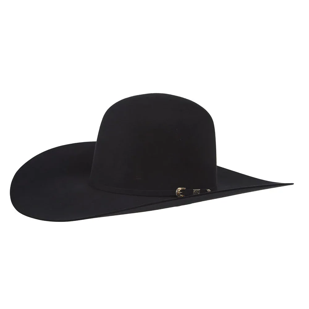 Jw Brooks Custom Hats 100X Black 8.25OZ 5in Brim Felt Cowboy Hat