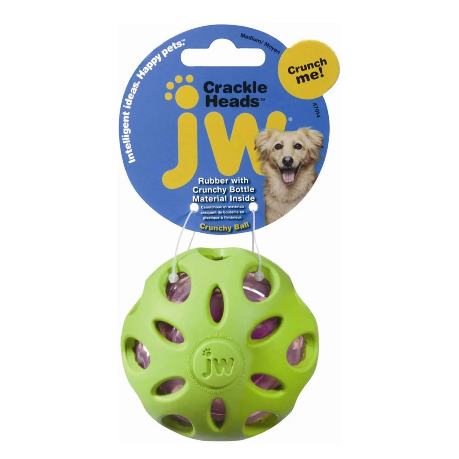 JW Crackle Heads Crackle Ball Dog Toy Medium