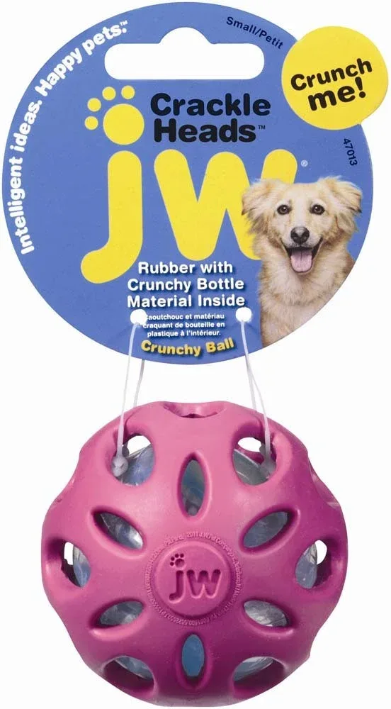JW Crackle Heads Crackle Ball Dog Toy Small