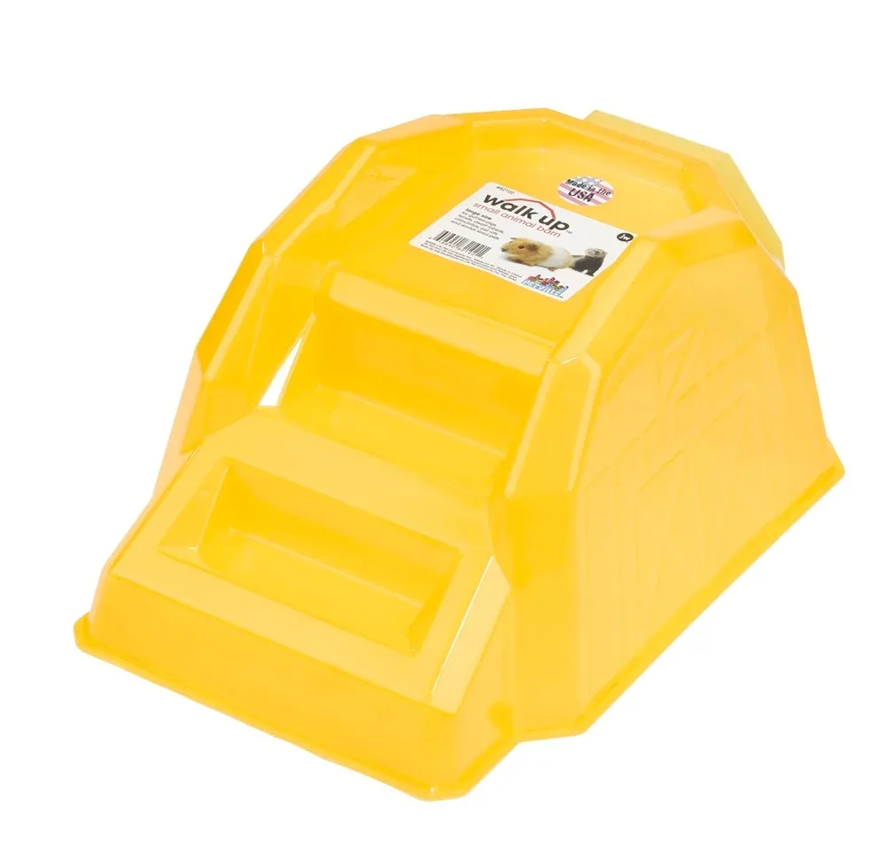 JW Pet Walk-Up Barn for Small Animals, Yellow, LG