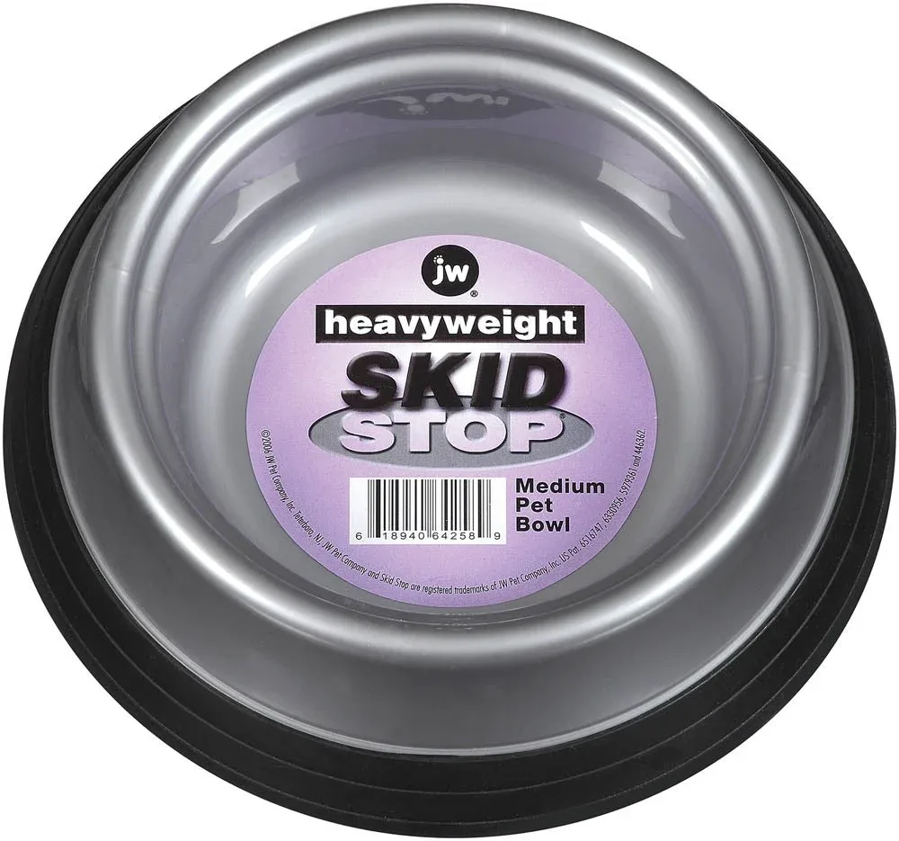 JW Skid Stop Heavyweight Dog Bowl Assorted Medium