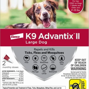 K9 Advantix II Flea, Tick & Mosquito Protection Large Dog 21-55lbs 2pk