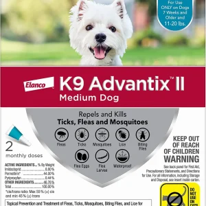 K9 Advantix II Flea, Tick & Mosquito Protection Medium Dog 11-20lbs 2pk