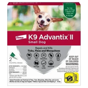 K9 Advantix II Flea, Tick & Mosquito Protection Small Dog 4-10lbs 2pk