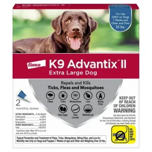 K9 Advantix II Flea, Tick & Mosquito Protection X-Large Dog Over 55lbs 2pk