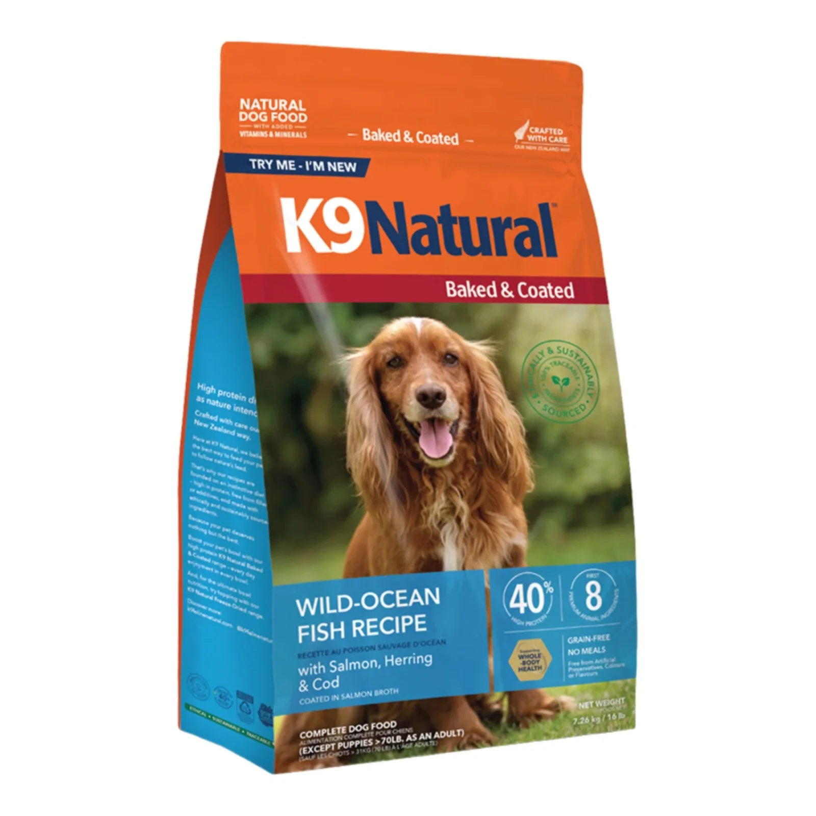 K9 Natural Dog Baked & Coated Wild Ocean Fish Recipe, 16 Lbs