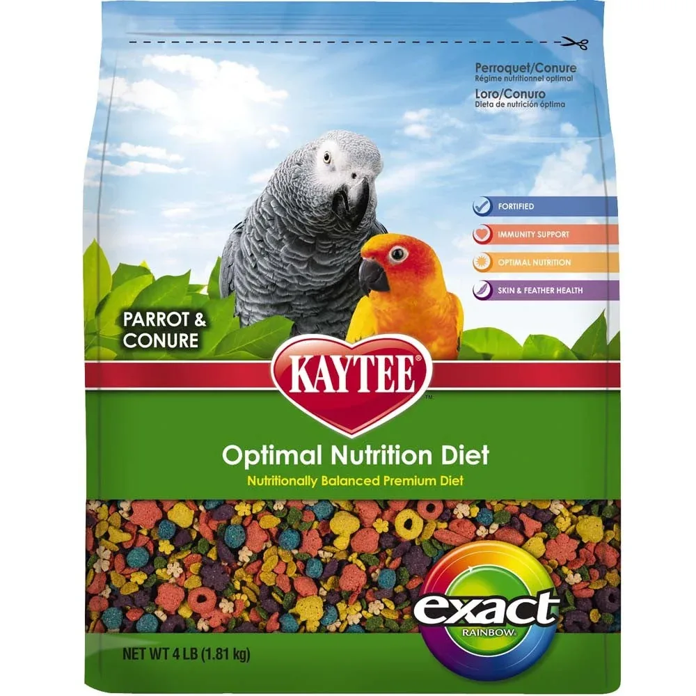 Kaytee Exact Rainbow Parrot & Conure Bird Food 4lb
