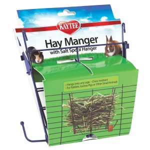 Kaytee Hay Manger Feeder With Salt Hanger Assorted 1ea/4in. X 8in. X 7.25in.
