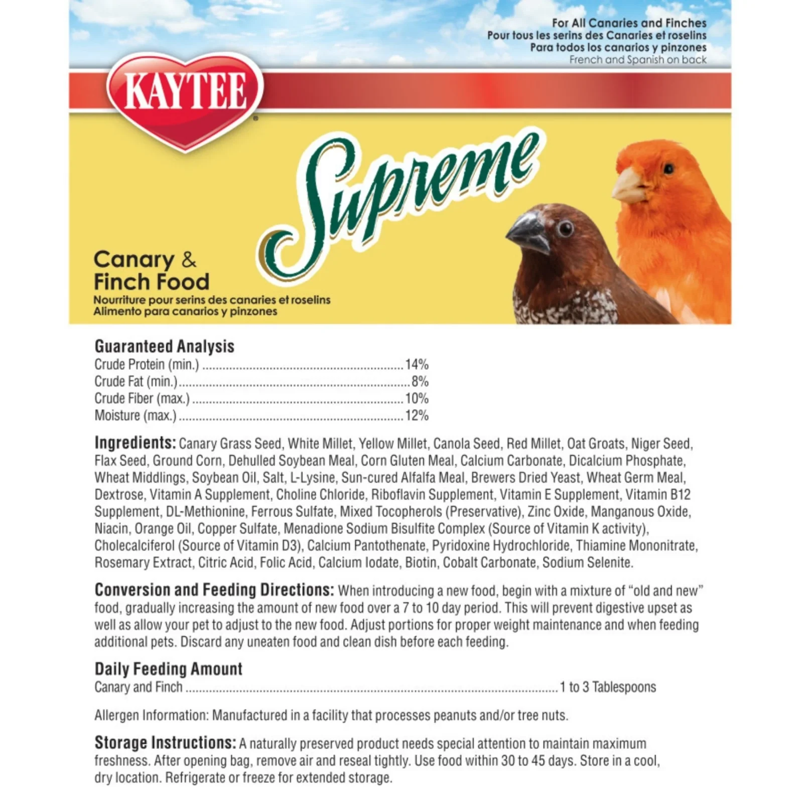 Kaytee Supreme Canary Finch Food 1ea/20 lb - Image 2