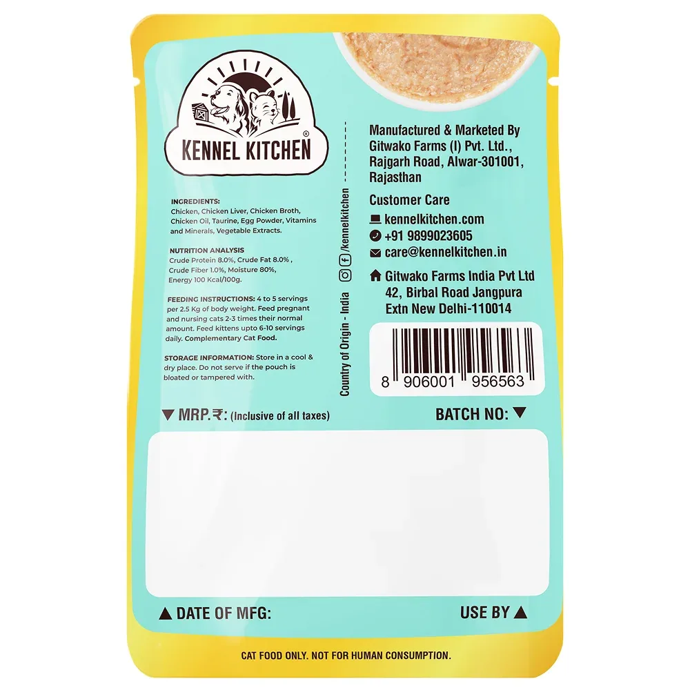 Kennel Kitchen Creamy Mousse Chicken Cat Wet Food 35g - Image 2