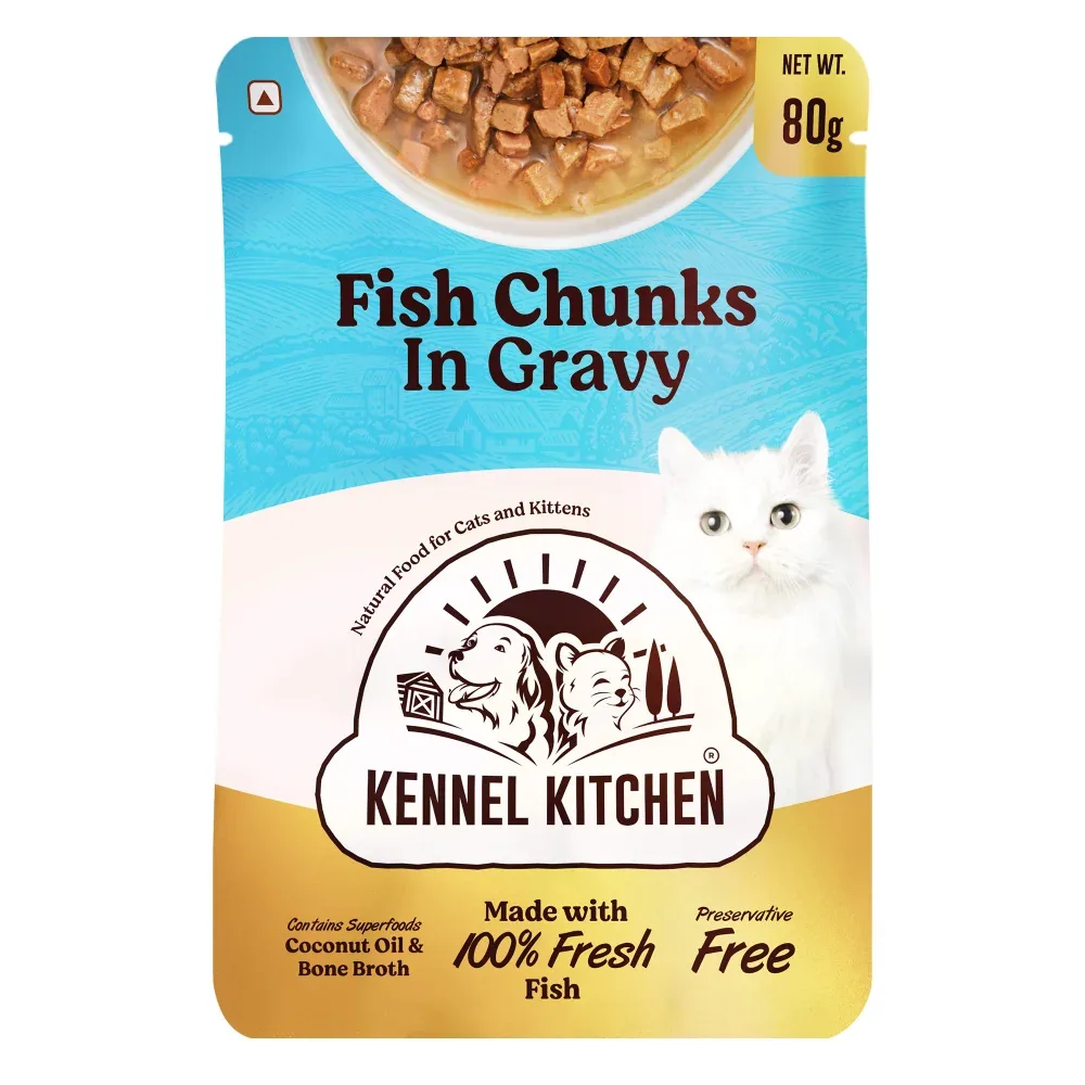 Kennel Kitchen Fish Gravy All Life Stage Wet Food, Scoopy Lavender Natural Brown Sand Cat Litter Combo - Image 2