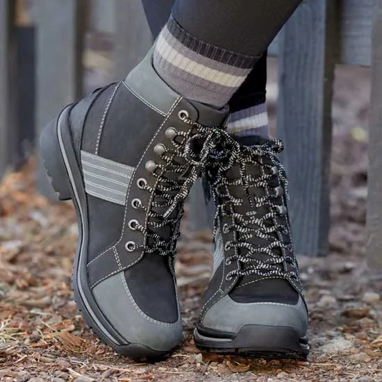 Kerrits Black Grey Trail Blazer Lace Up Boot - Image 2