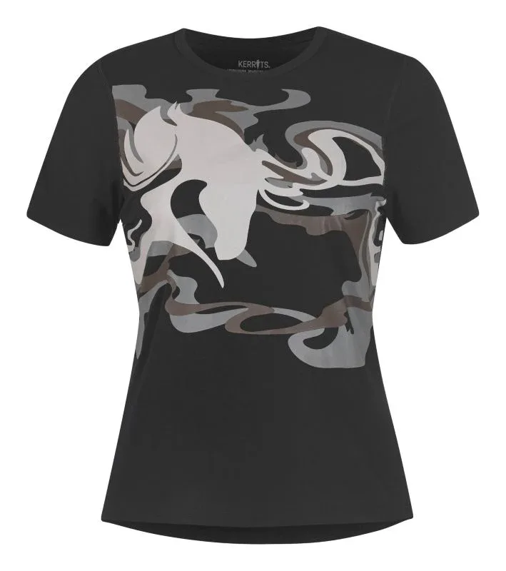 Kerrits Ladies Marble Horse Tee Shirt 1X-Large Bla