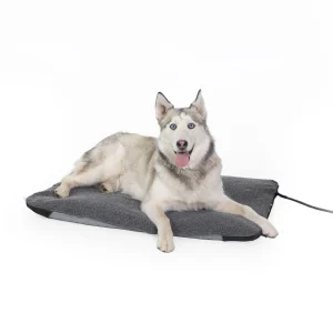K&H Lectro-Soft Outdoor Medium Heated Dog & Cat Bed Gray 19Lx24W