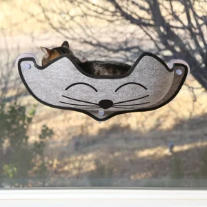K&H Pet Products EZ Mount Kitty Face Cat Window Perch Bed, Sturdy Window Hammock w/ Washable Pad