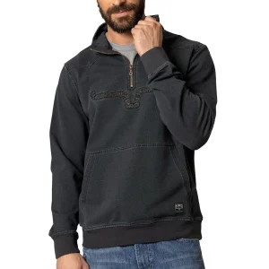 Kimes Ranch Men's Charcoal Rowell 1/4 Zip Pull Over