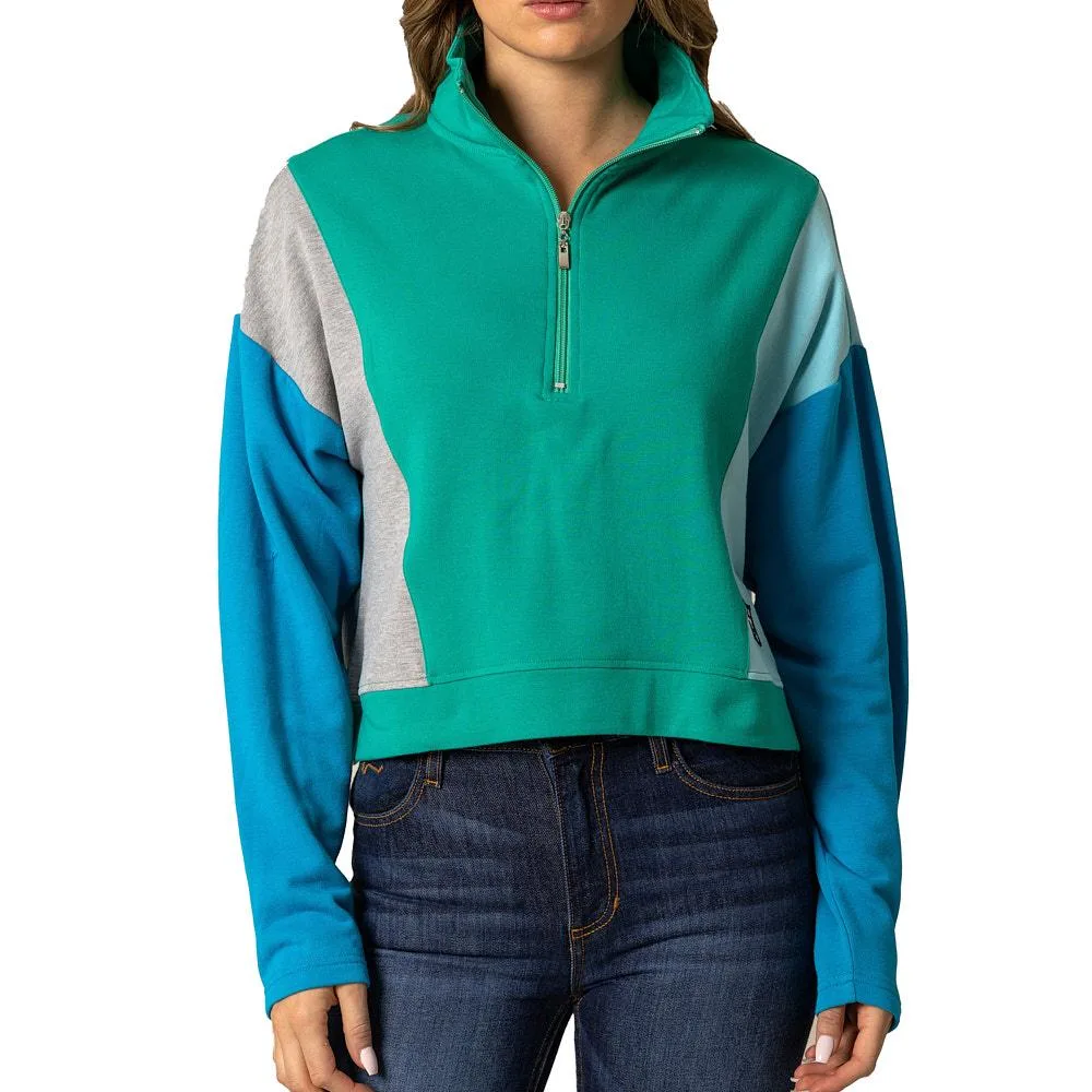 Kimes Ranch Women's Green Zip Neck Cami
