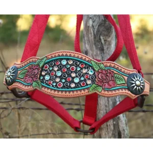 Kk Leathers Red Roses Bronc Halter