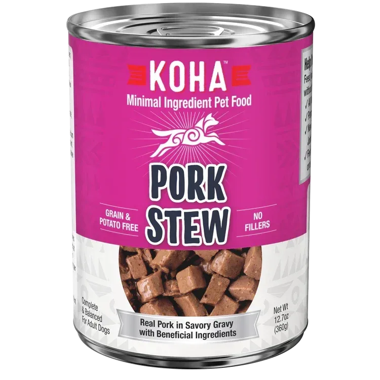 Koha Dog Grain Free Stew Pork 12.7oz. (Case of 12)