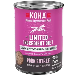 Koha Dog Limited Ingredient Grain Free 90% Pork 13oz. (Case of 12)