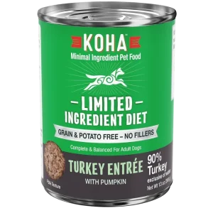 Koha Dog Limited Ingredient Grain Free 90% Turkey 13oz. (Case of 12)