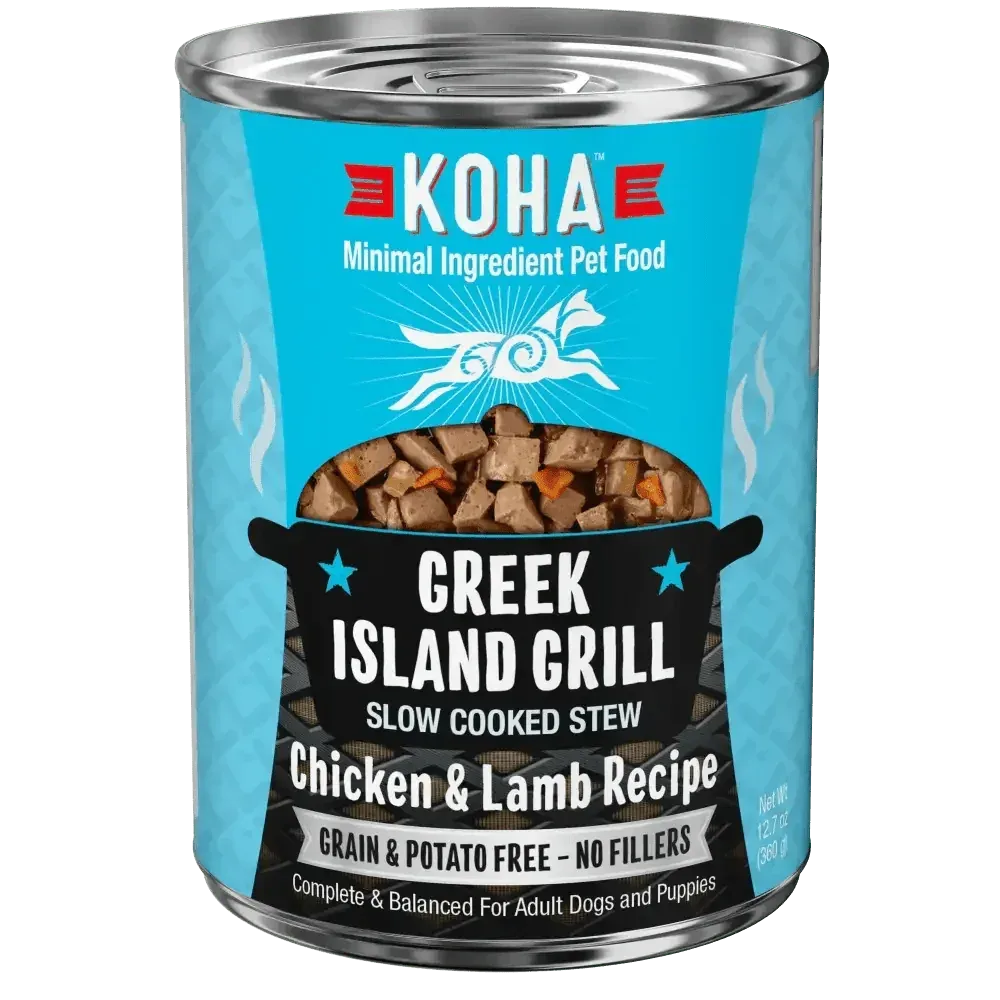 KOHA Greek Island Grill Slow Cooked Stew Chicken and Lamb for Dogs 12.7oz Case of 12